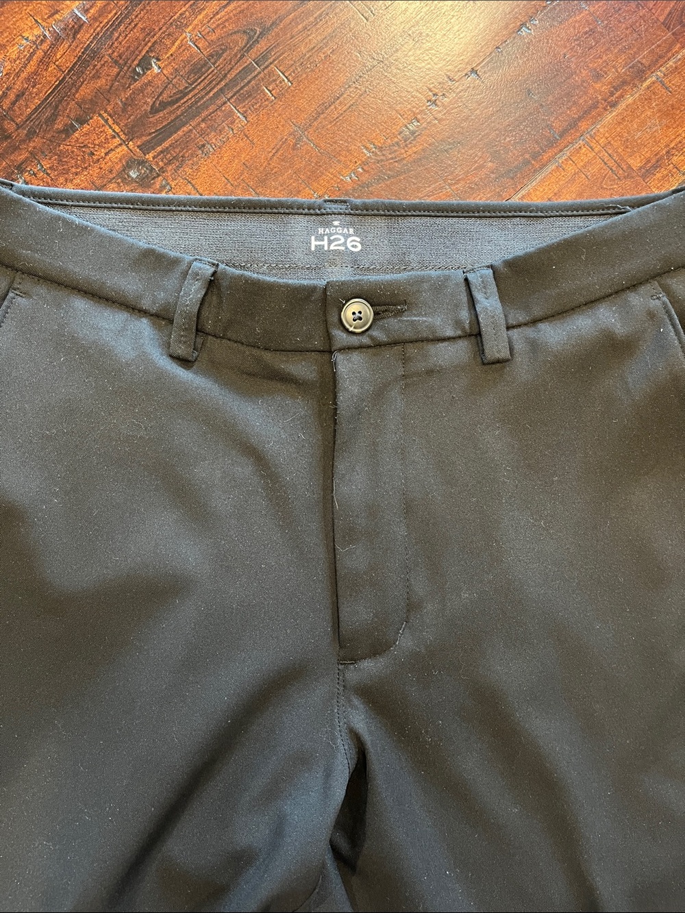 Haggar H26 Men's Black Dress Trousers